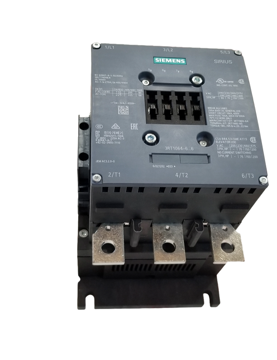 SIEMENS Contactor 3RT1064-6AF36  - North East Escalator Parts